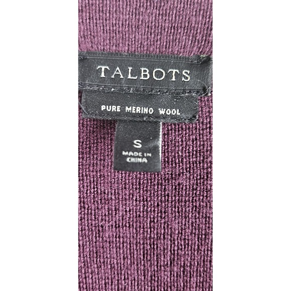 Talbots women pure merino wool sweater cardigan button up‎ pockets Sz Small - Picture 3 of 6